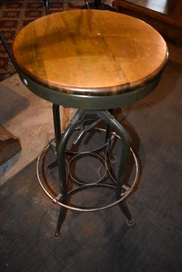 TOLEDO WOOD AND METAL SHOP STOOL