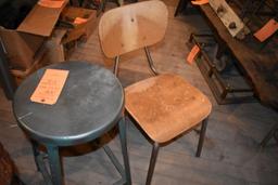 (3) MISC STOOLS 2 WITH BACKS, 1 ALL METAL