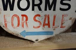 WORMS FOR SALE NEW ENGLAND COKE TWO SIDED METAL