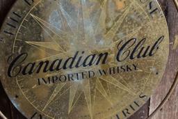 CANADIAN CLUB IMPORTED WHISKY METAL SIGN, 14" DIAMETER