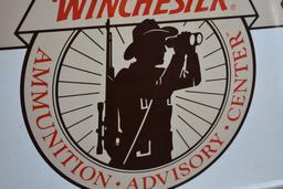 WINCHESTER AMMUNITION ADVISORY CENTER METAL SIGN,