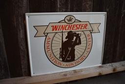 WINCHESTER AMMUNITION ADVISORY CENTER METAL SIGN,