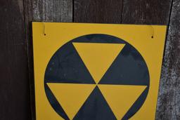 FALLOUT SHELTER METAL SIGN, 14" x 10", N.O.S.