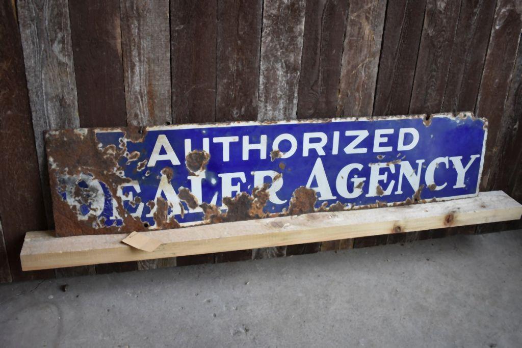 AUTHORIZED DEALER AGENCY SIGN, PORCELAIN