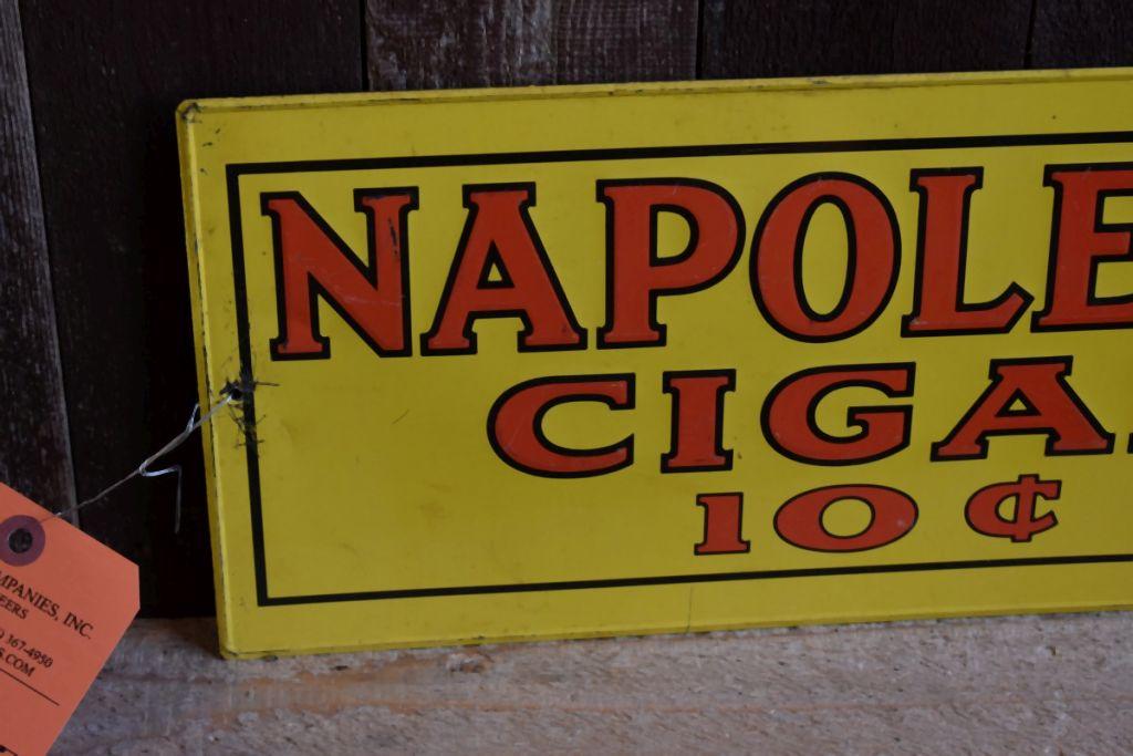 NAPOLEON CIGARS METAL SIGN, 19" x 7"