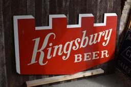 KINGSBURY BEER WOODEN SIGN, 5' x 34"