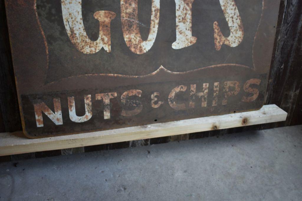 GUY'S NUTS AND CHIPS SIGN, 28" X 38"