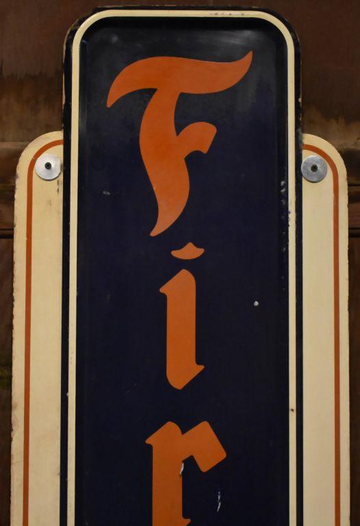 FIRESTONE SELF FRAMED PORCELAIN SIGN, 71" x 11"