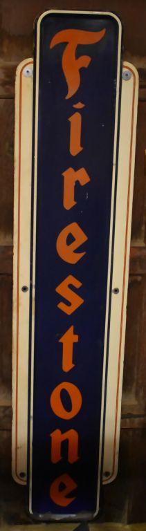 FIRESTONE SELF FRAMED PORCELAIN SIGN, 71" x 11"