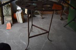 TORCH CUT IRON TABLE, 21" DIAMETER, 23" HIGH