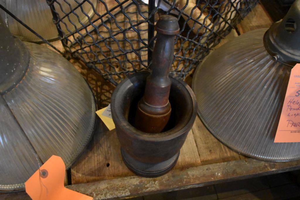 WOOD MORTAR & PESTLE