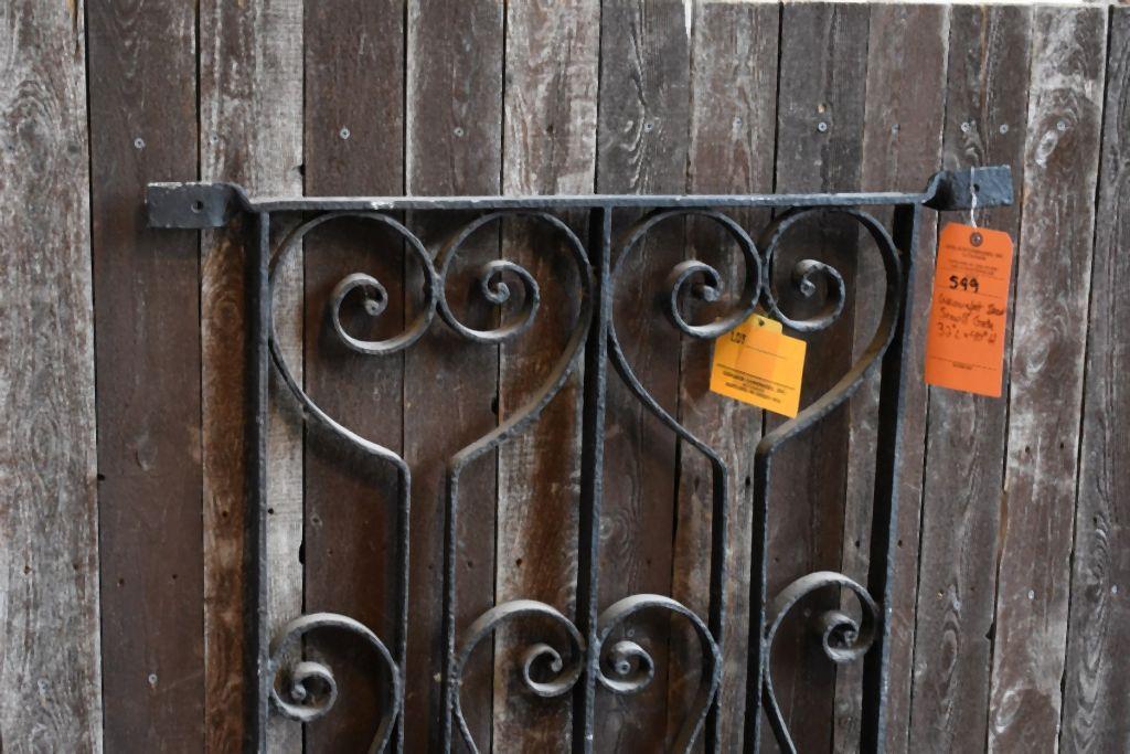 WROUGHT IRON SCROLL GATE 32"L X 40"H