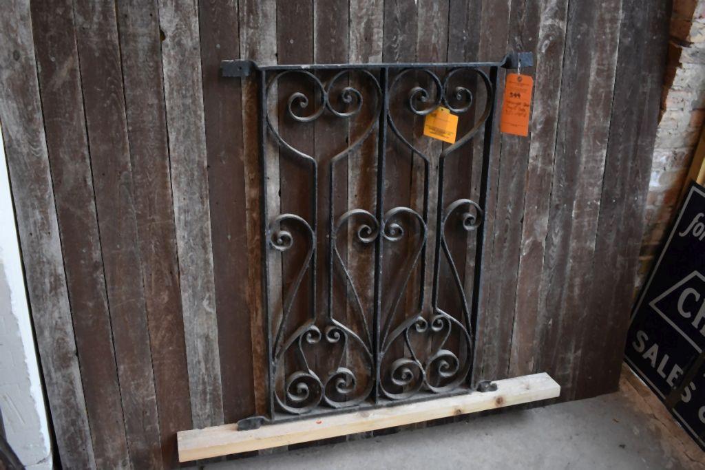 WROUGHT IRON SCROLL GATE 32"L X 40"H