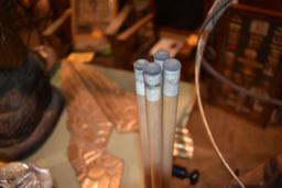 (4) U.S. MADE POOL CUES, SCHMELKE, 18,19,20 AND 21 OZ.