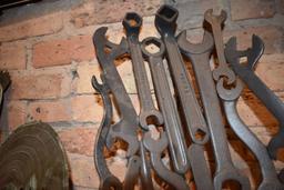 DECORATIVE METAL SCULPTURE PIECE MADE FROM VINTAGE WRENCHES