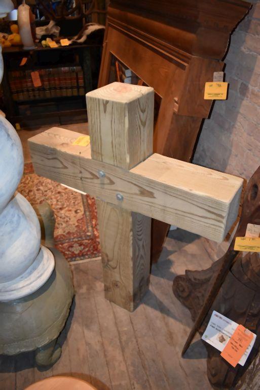 HEAVY TIMBER WOODEN CROSS