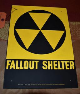 FALLOUT SHELTER METAL SIGN, ORIGINAL