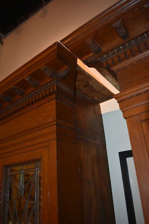 PAIR OF STUNNING ORNATE OAK BUILT-IN TYPE CABINETS