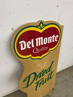 WOODEN DEL MONTE DRIED FRUIT ADVERTISING SIGN, 15" x 35"