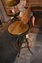 TOLEDO WOOD AND METAL SHOP STOOL