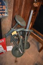 (5) STOOLS, GREEN, WALL-MOUNT STYLE, ADJUSTABLE