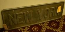 NEW YORK EMBOSSED SIGN, 36" x 12"