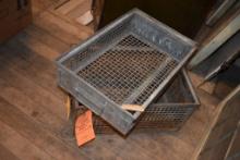 (2) STACKABLE WIRE BASKETS, 21"L x 14"D x 5"H