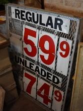 GAS PRICE DISPLAY SIGN, A-FRAME, 37" x 49"