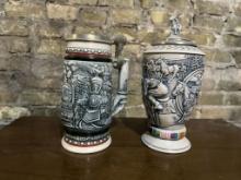 (2) BEER STEINS, WINNER'S CIRCLE RACE HORSE AND