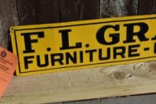 F.L. GRANT FURNITURE AND UNDERTAKING METAL SIGN,