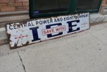 CENTRAL POWER AND LIGHT SIGN, 6' x 16"