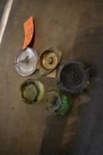 (5) ASSORTED GLASS AND METAL ASHTRAYS