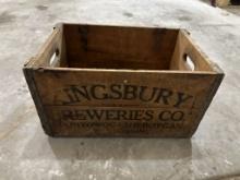 KINGSBURY BREWERIES CO. WOODEN CRATE