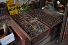 HAMILTON PRINTER'S TYPE LETTERS WITH WOODEN BOXES