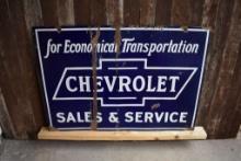 CHEVY DEALER SIGN, METAL, 40" x 28"