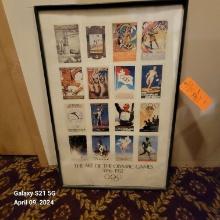 FRAMED OLYMPIC GAMES PRINT, 37" x 26"