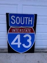 43 SOUTH SIGN