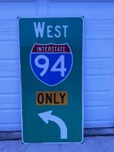 94 WEST SIGN WITH ARROW