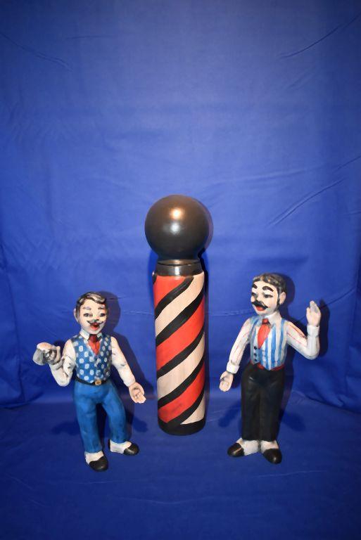 (2) BAR MEN, 1-HOLDING MUG 12"H & 1-WAVING APPROX.