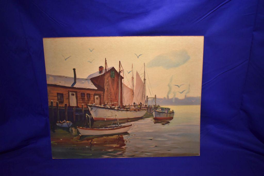 VINTAGE PRINT ON BOARD BY JJ ENWRIGHT H AMUNDSEN,