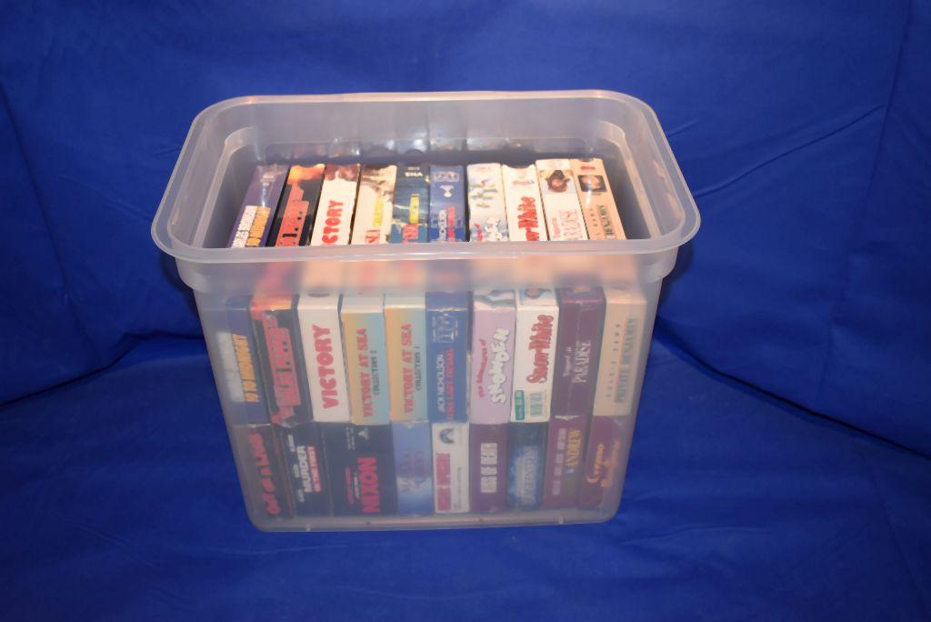 TOTE W/20 VHS TAPES, VARIOUS CATAGORIES: VICTORY,