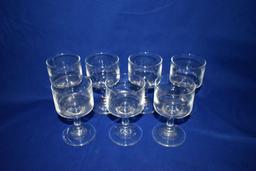 VINTAGE WINE GLASSES, SET OF (7), 2-1/2" DIA. RIM X