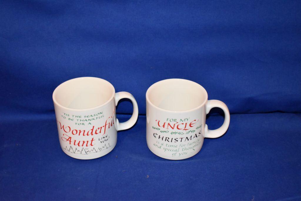 (2) MARKET SQUARE HOLIDAY MUGS: FOR MY UNCLE & FOR