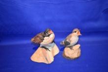 (2) VINTAGE DANBURY MINT BIRD FIGURES, 1-BABY SONG