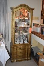 VINTAGE HAMMARY NARROW CURIO CABINET W/GLASS FRONT