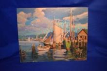 VINTAGE PRINT BY IVRY E. SMITH, GLOUCESTER, PRINT ON