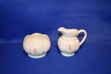 IRISH PARIAN DONEGAL CHINA PITCHER & BOWL, 7002 ROSE