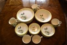 VINTAGE MCM HTF PADEN CITY ROOSTER DINNER SET: