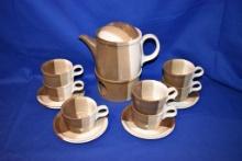 VINTAGE MID CENTURY MIKASA POTTERS ART TEA SET BY