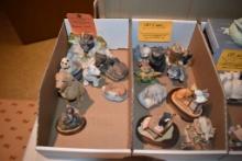 (2) BOXES W/DOG & CAT FIGURINES